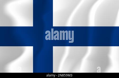 Finlandia Waved Flag Illustration Vector Illustrazione Vettoriale
