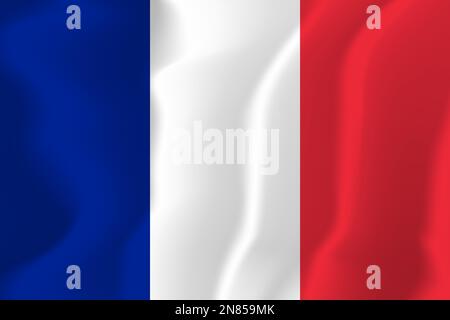 Vettore dell'illustrazione della bandiera ondulata della Francia Illustrazione Vettoriale
