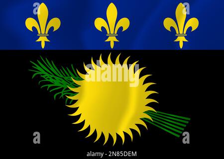 Guadeloupe Waved Flag Illustrazione vettore Illustrazione Vettoriale