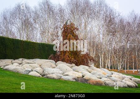 Il giardino della scultura fluida dell'artista Giuseppe Penone ai giardini di Venaria reale, Torino, Piemonte nel nord Italia - Europa - Foto Stock