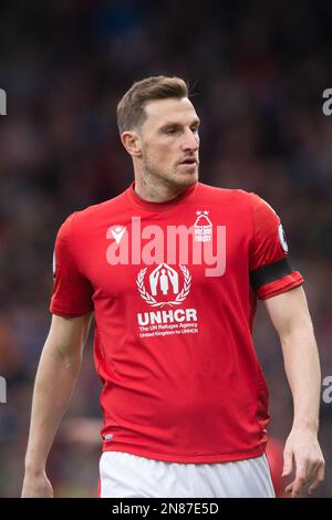 Londra, Regno Unito. 11th Feb, 2023. Chris Wood di Nottingham Forest durante la partita della Premier League tra Fulham e Nottingham Forest a Craven Cottage, Londra, Inghilterra il 11 febbraio 2023. Foto di Salvio Calabrese. Solo per uso editoriale, licenza richiesta per uso commerciale. Non è utilizzabile nelle scommesse, nei giochi o nelle pubblicazioni di un singolo club/campionato/giocatore. Credit: UK Sports Pics Ltd/Alamy Live News Foto Stock