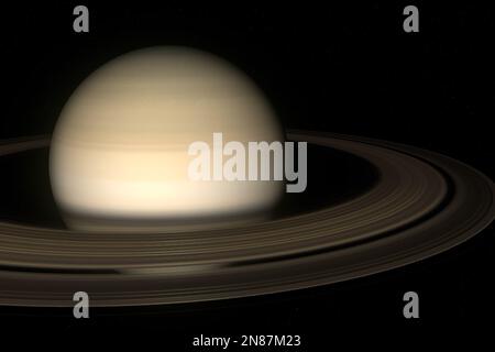 Fotografia digitale del pianeta Saturno. Foto Stock
