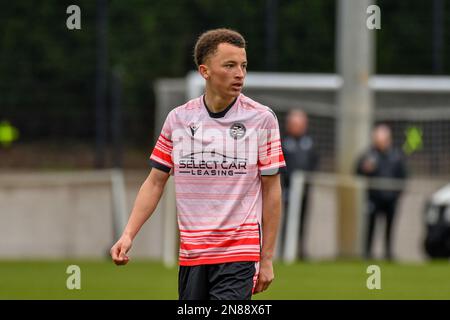 Swansea, Galles. 11 febbraio 2023. Ryley Campbell di Reading durante il gioco della Lega di sviluppo professionale Under 18 tra Swansea City e Reading alla Swansea City Academy di Swansea, Galles, Regno Unito, il 11 febbraio 2023. Credit: Duncan Thomas/Majestic Media/Alamy Live News. Foto Stock