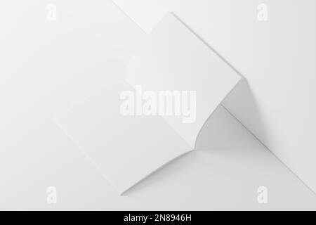 US Letter Saddle Stitch Brochure catalogo White Blank 3D rendering Mockup Foto Stock