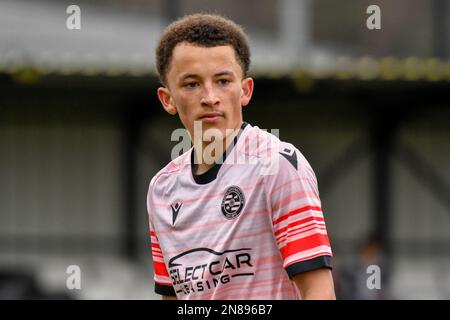 Swansea, Galles. 11 febbraio 2023. Ryley Campbell di Reading durante il gioco della Lega di sviluppo professionale Under 18 tra Swansea City e Reading alla Swansea City Academy di Swansea, Galles, Regno Unito, il 11 febbraio 2023. Credit: Duncan Thomas/Majestic Media/Alamy Live News. Foto Stock