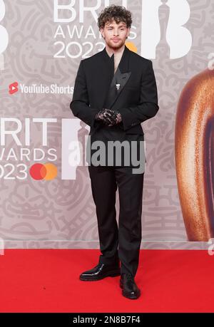 Tom Grennan partecipa ai Brit Awards 2023 alla O2 Arena di Londra. Data immagine: Sabato 11 febbraio 2023. Foto Stock