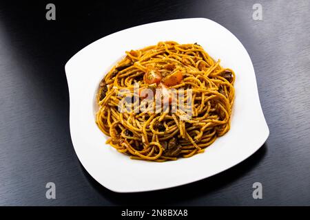Spaghetti milanesi, pasta Foto Stock