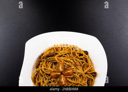 Spaghetti milanesi, pasta Foto Stock