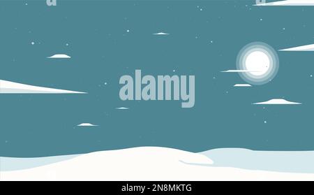 Illustrazione vettoriale. Paesaggio invernale pianeggiante. Semplici sfondi innevati. Snowdrifts. Tempo nevoso. Stagione invernale. Sfondi panoramici. Illustrazione Vettoriale