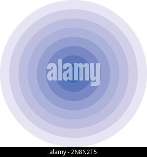 Anelli concentrici blu. Icona epicentro. Illustrazione semplice del vettore piatto. Illustrazione Vettoriale