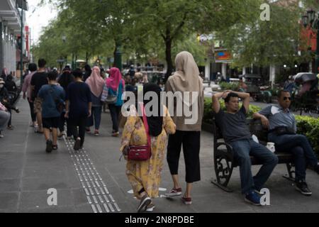 28 gennaio 2023. Attività intorno a Malioboro, Yogyakarta, Indonesia. Foto Stock