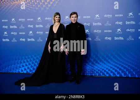 Siviglia. Spagna. 20230211, Clara Lago, Antonio de la Torre partecipa ai Goya Awards 37th - Red Carpet a Fibes - Conference and Exhibition il 11 febbraio 2023 a Siviglia, Spagna Foto Stock