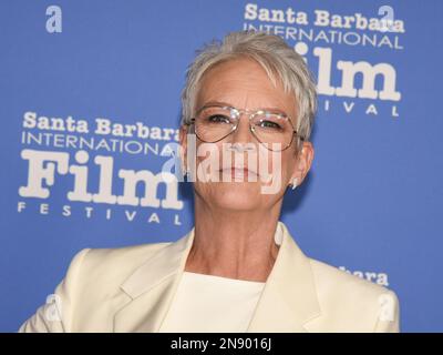 11 febbraio 2023, Santa BarbCaliforniaara, Stati Uniti, USA: Jamie Lee Curtis partecipa al Maltin Modern Master Award, 38th° Festival Internazionale del Cinema di Santa Barbara. (Credit Image: © Billy Bennight/ZUMA Press Wire) SOLO PER USO EDITORIALE! Non per USO commerciale! Foto Stock