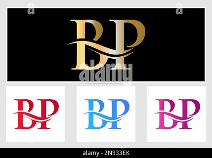 Lettera iniziale con monogramma Design del logo BP. Modello logotipo BP Illustrazione Vettoriale