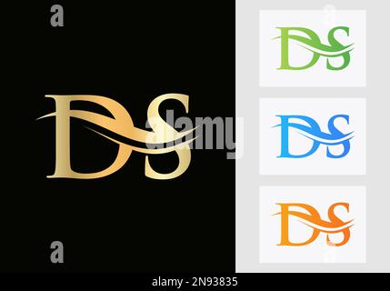 Lettera iniziale del monogramma DS Logo Design. Modello logotipo DS Illustrazione Vettoriale