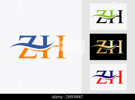 Lettera monogramma iniziale ZH Logo Design. Modello logotipo ZH Illustrazione Vettoriale