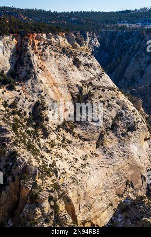Una splendida vista delle formazioni rocciose rosse a Observation Point, Zion National Park, Utah, Stati Uniti Foto Stock