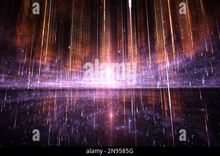 Campo quantico dinamico. Meccanica quantistica. illustrazione 3d Foto Stock