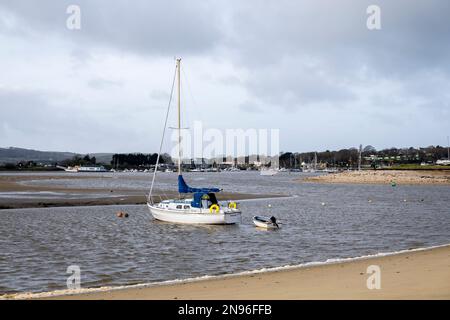 Carole Anne barca a vela all'ancora nel canale di acque profonde Bembridge porto Isola di Wight Foto Stock