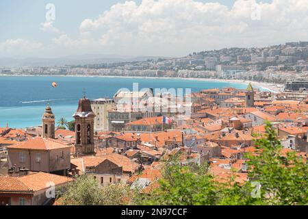 Francia, Nizza, vista sulla città dalla Collina del Castello. Foto Stock