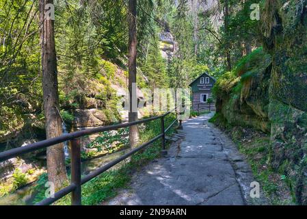 Elbe montagne di arenaria Edmundsklamm Hrensko Foto Stock