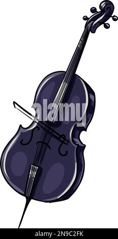 Violoncello nero. Illustrazione vettoriale del violoncello EPS10 Illustrazione Vettoriale