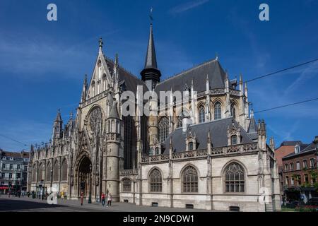 Chiesa di nostra Signora delle vittorie al Sablon a Bruxelles. Belgio. Una chiesa gotica del 15th ° secolo. Foto Stock