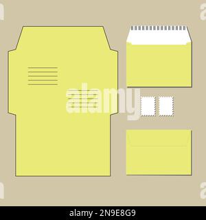 modelli di inviluppo su sfondo grigio. Vettore Illustrazione Vettoriale