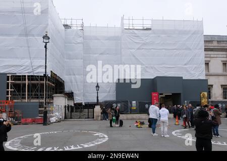 Trafalgar Square, Londra, Regno Unito. 12th Feb 2023. La Galleria Nazionale è in fase di ristrutturazione. Credit: Matthew Chattle/Alamy Live News Foto Stock