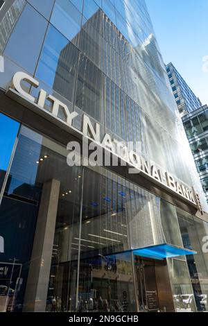City National Bank Branch Entrance, New York, 2023 Foto Stock