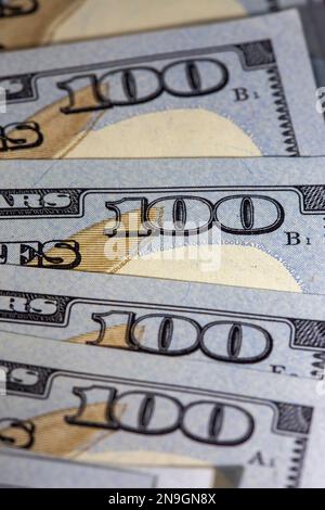 Benjamin Franklin è comparso sulla nota bancaria della riserva federale $100 Bill, 2023, Stati Uniti d'America Foto Stock