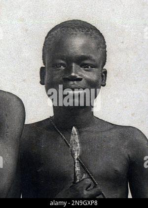 OTA Benga (1883 – 1916) Mbuti, pygmy del Congo, uomo, ha partecipato ad una mostra alla Louisiana Purchase Exposition 1904 di St. Louis, Missouri, e come uno zoo umano mostra nel 1906 al Bronx Zoo Foto Stock