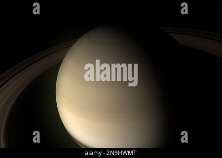 Fotografia digitale del pianeta Saturno. Foto Stock