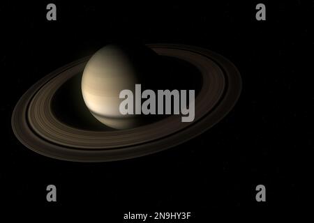 Fotografia digitale del pianeta Saturno. Foto Stock