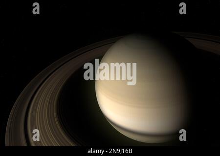 Fotografia digitale del pianeta Saturno. Foto Stock