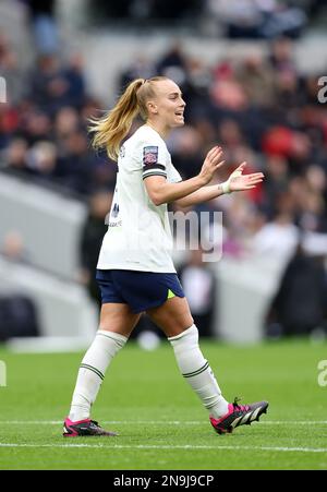 Londra, Regno Unito. 12th Feb, 2023. Molly Bartrip of Spurs Women durante la partita della fa Women's Super League al Tottenham Hotspur Stadium, Londra. Il credito per le immagini dovrebbe essere: David Klein/Sportimage Credit: Sportimage/Alamy Live News Foto Stock
