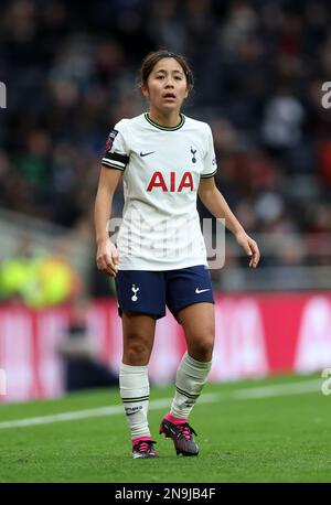 Londra, Regno Unito. 12th Feb, 2023. Mana Iwabuchi di Spurs durante la partita di Super League delle Donne fa al Tottenham Hotspur Stadium, Londra. Il credito per le immagini dovrebbe essere: David Klein/Sportimage Credit: Sportimage/Alamy Live News Foto Stock