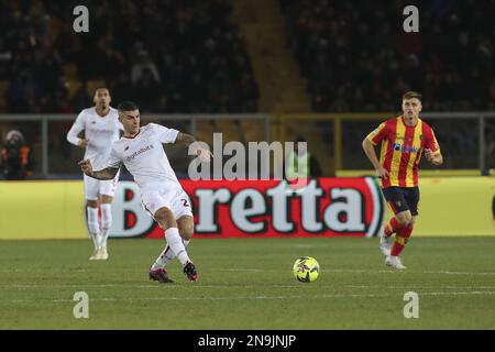 Via del Mare Stadium, Lecce, Italia, 11 febbraio 2023, Gianluca Mancini (Roma) in azione durante US Lecce vs AS Roma - calcio italiano Serie A match Foto Stock