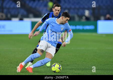 Roma, Lazio. 11th Feb, 2023. Mattia Zaccagni della SS Lazio durante la Serie Una partita tra SS Lazio e Atalanta allo stadio Olimpico di Roma, 11st febbraio 2023. (Foto di credito AllShotLive/Sipa USA) Credit: Sipa USA/Alamy Live News Foto Stock