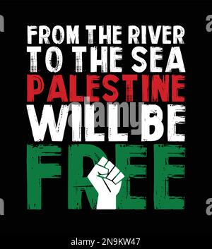 Dal fiume al mare la Palestina sarà libera. Illustrazione Vettoriale