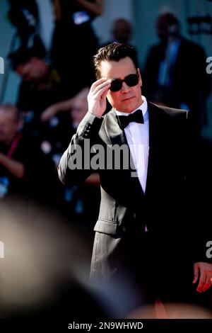 Il cast di 'The Banshees of Inisherin' sul Red Carpet di Venezia 79, la Biennale di Venezia 2022, Lido di Venezia, Italia Foto Stock