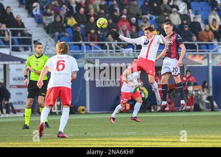 Stadio Renato Dall'Ara, Bologna, 12 febbraio 2023, Matteo Pessina (AC Monza) in azione durante il Bologna FC vs AC Monza - campionato italiano di calcio Serie A match Foto Stock