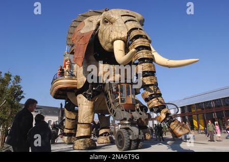 Francia. Pays de la Loire. Loire-Atlantique (44) Nantes. L'elefante delle macchine dell'isola. Creato da Francois Delaroziere, nel Parc des C. Foto Stock