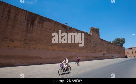 Mura del Palazzo reale nella Medina della Mellah Marrakech, Marocco; Marrakech, Marrakech, Marocco Foto Stock