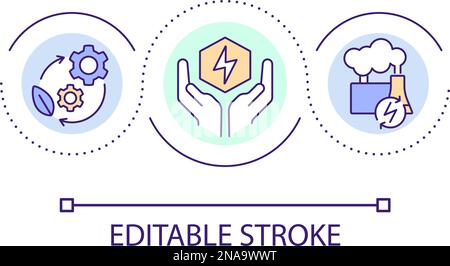 Icona del concetto di ciclo dell'energia rinnovabile Illustrazione Vettoriale