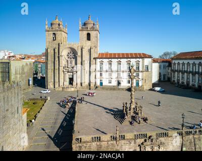 Veduta aerea di sé do Porto (Cattedrale) a Porto, Portogallo Foto Stock