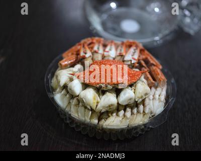 Carne di granchio al vapore dal granchio blu Foto Stock