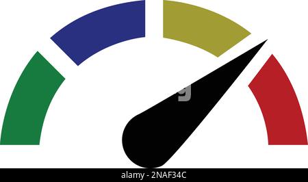 Tachimetro, icona contagiri. Segnale indicatore di velocità. Internet velocità auto. Concetto di prestazioni. Segnale di velocità elevata. Icona semplice piatta - vettore stock. Illustrazione Vettoriale