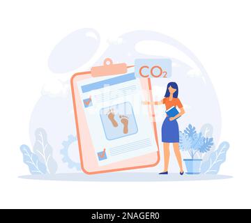 Illustrazione circolare dell'economia. Crescita economica sostenibile, recupera il riutilizzo e riduce le emissioni di CO2 e l'impatto sul clima. ESG, energia verde e industria Illustrazione Vettoriale