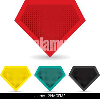 Set di modelli per il logo di supereroi. Vettore, isolato, eps10. Illustrazione Vettoriale